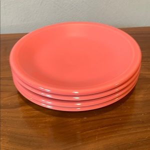 Set of 4 FLAMINGO FIESTAWARE salad plates